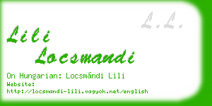lili locsmandi business card